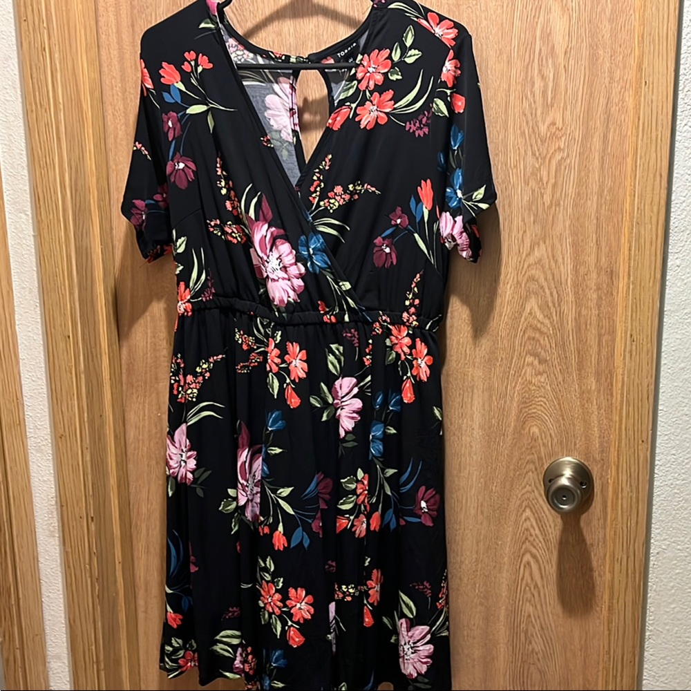 Torrid Floral Jumpsuit - Black with Multicolor Flowers